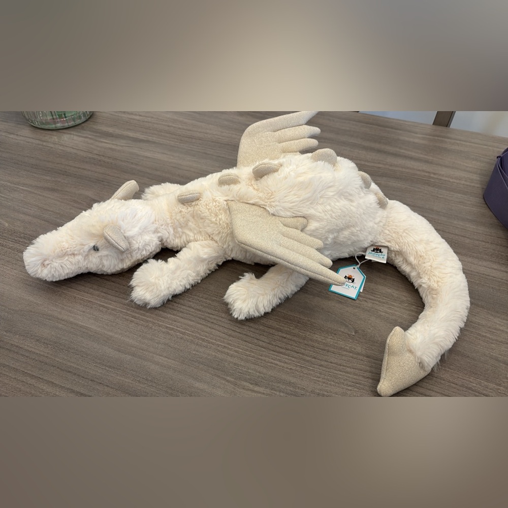 Jellycat Large Snow Dragon - RETIRED- NWT